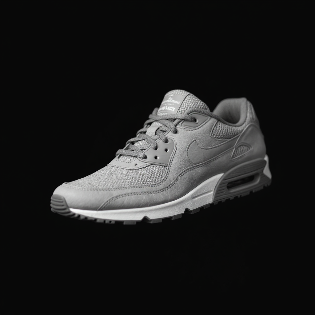 sneaker floating mid-air studio lighting